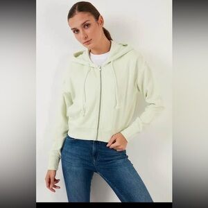 Levi’s cotton zippered hooded crop top sweatshirt SMALL